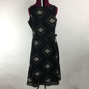 Shelli Segal Laundry Black White Floral Dress 10